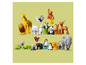 LEGO Tierfiguren, darunter eine Giraffe, ein Elefant und ein Panda.