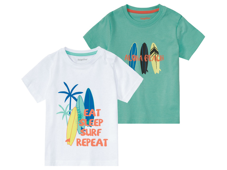 Gehe zu Vollbildansicht: lupilu® Kleinkinder Jungen T-Shirt, 2 Stück, weiche Single-Jersey-Qualität - Bild 7
