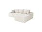 Beiges modulares Ecksofa mit Kissen, in geripptem Design.