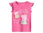 Rosa Mädchen-T-Shirt mit Zeichentrickfiguren und dem Text „sweet Dreams Baby sister“.