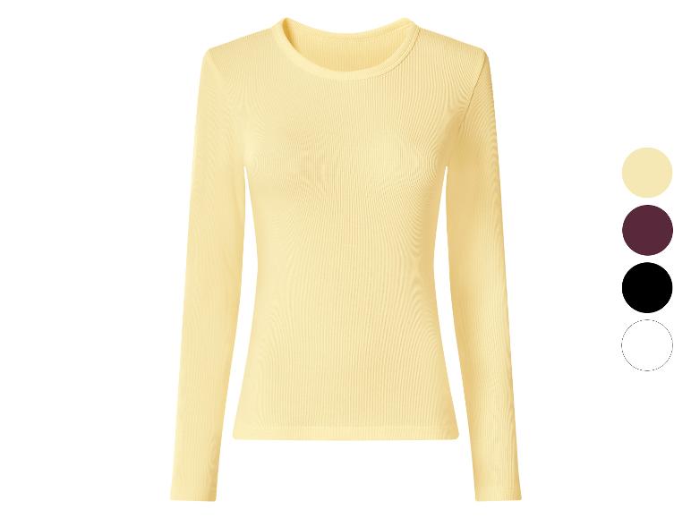 Gelbes geripptes Langarmshirt mit Farboptionen.