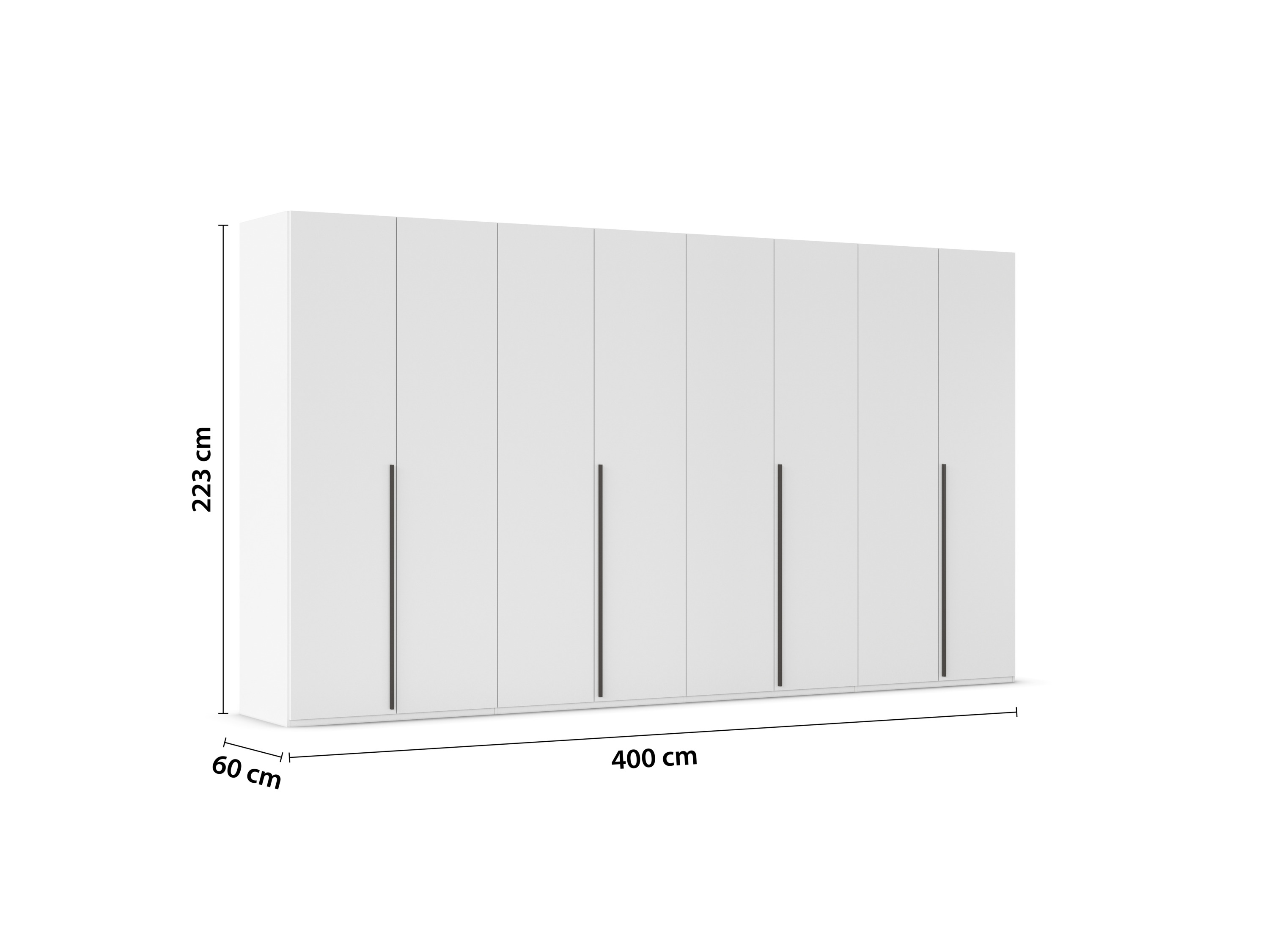RAUCH ORANGE Montclar Drehtürenschrank (Premium-Zubehör, Weiß, Griffe Grau, Breite 400 cm / Höhe 223 cm) – Bild 3 von 4