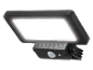 Leuchtender LED-Außenstrahler mit Bewegungsmelder.