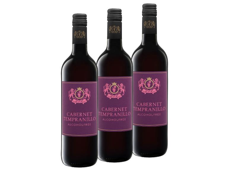 3 x 0,75-l-Flasche Weinpaket Cabernet/Tempranillo, alkoholfreier Rotwein