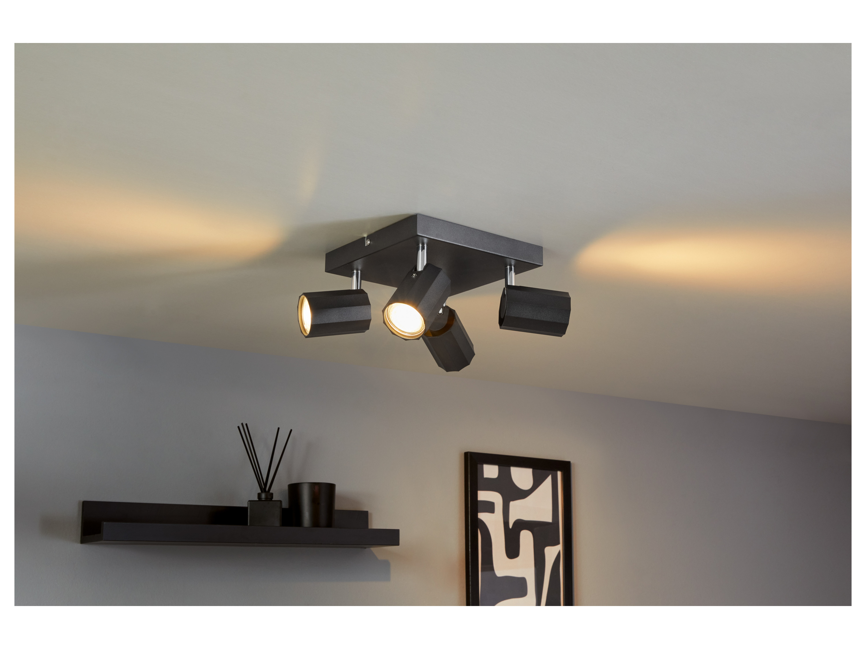 Thumbnail - LIVARNO home Deckenschienenleuchte / Deckenstrahler, mit 4 neig- und schwenkbaren Spots (Deckenstrahler, schwarz)