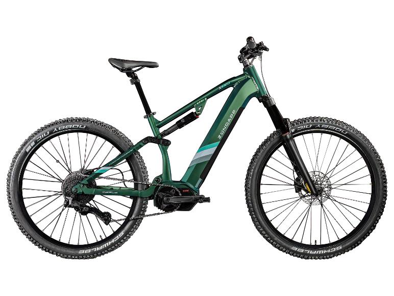 Grünes Zündapp X1000 vollgefedertes E-Mountainbike