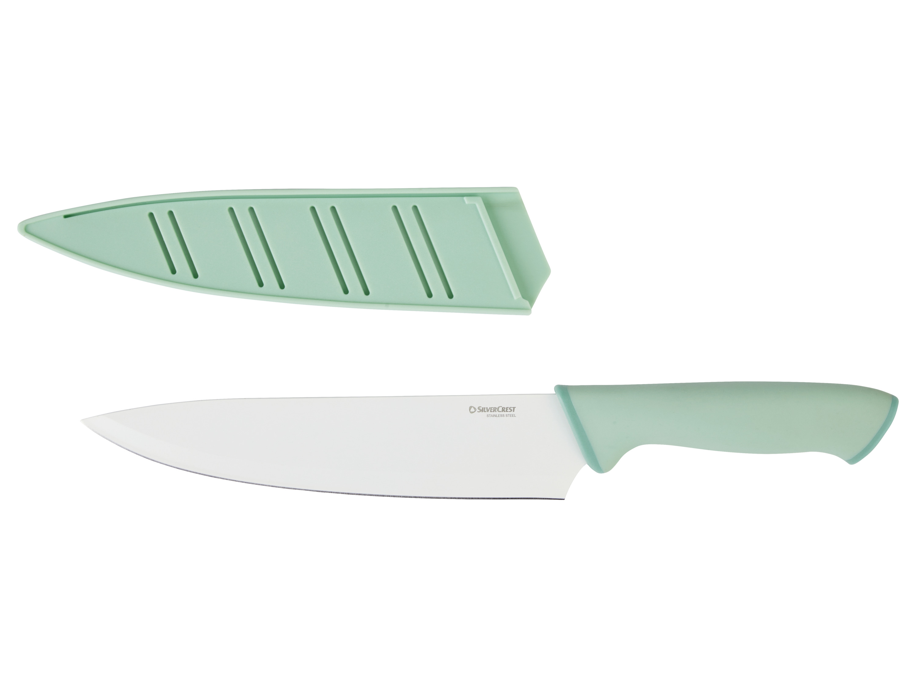 Thumbnail - SILVERCREST® Küchenmesser Kunststoff-Griff beschichtet mit Klingenschutz Set 4tlg. (Set 4tlg. Mint)