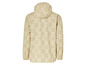 Eine beige Jacke mit Kapuze, bedruckt mit dem Lidl-Logo.