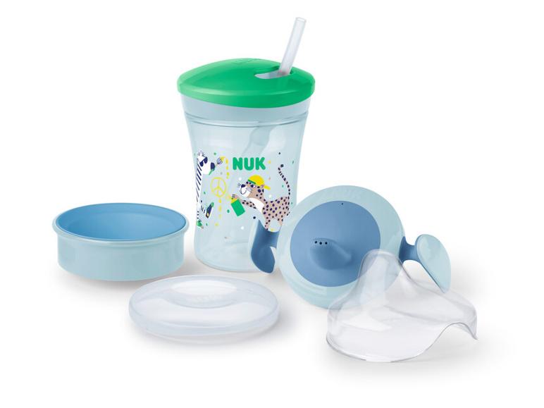 Babybecher- und Schüsselset mit Tiermotiven und Deckeln.