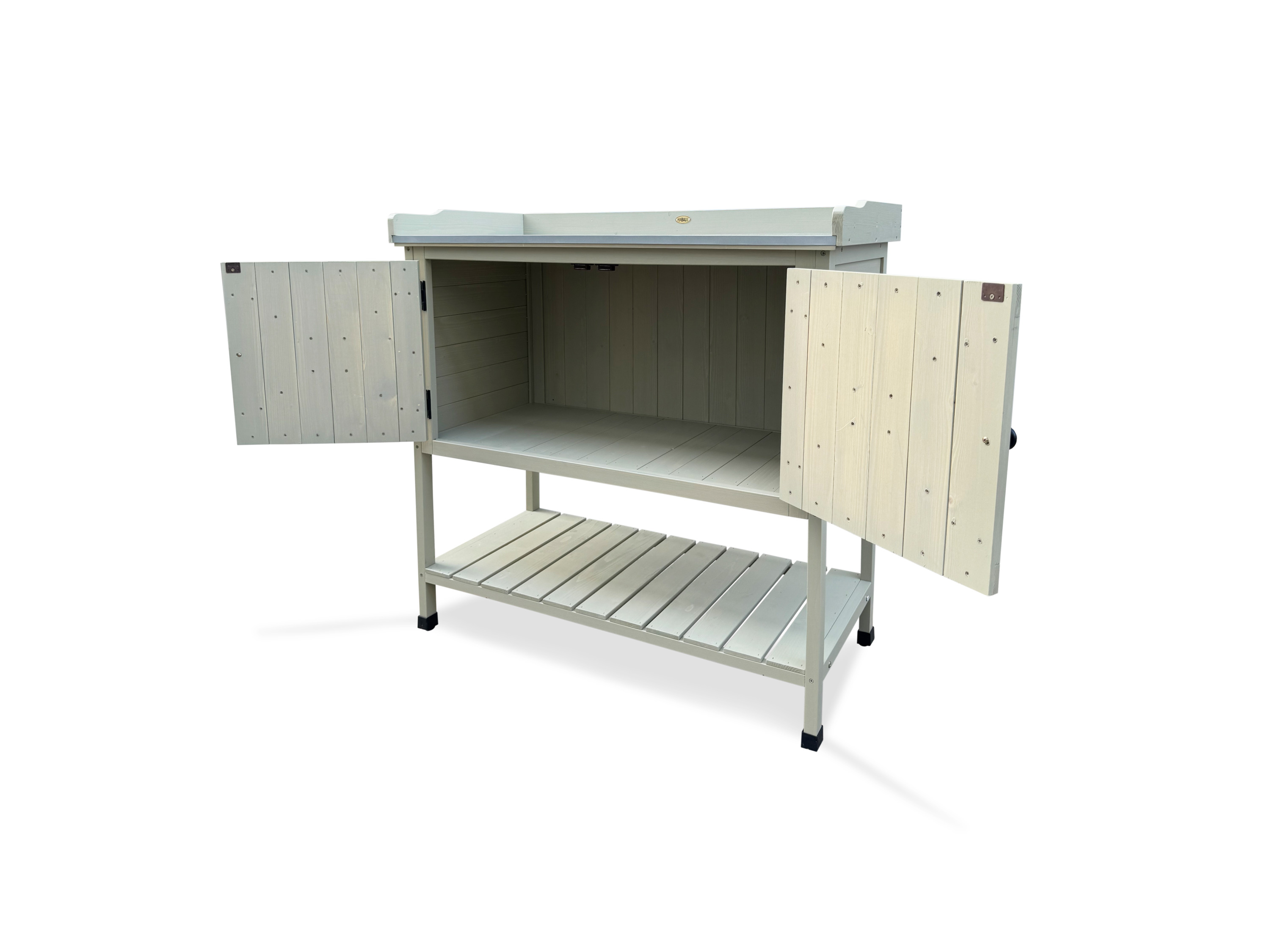 HABAU Pflanztisch mit Ablage und Schrank, 98 x 48 x 97 cm, aus Holz – Bild 2 von 4