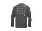 Graues Langarmshirt mit verschiedenen Elektrowerkzeugen und Text
