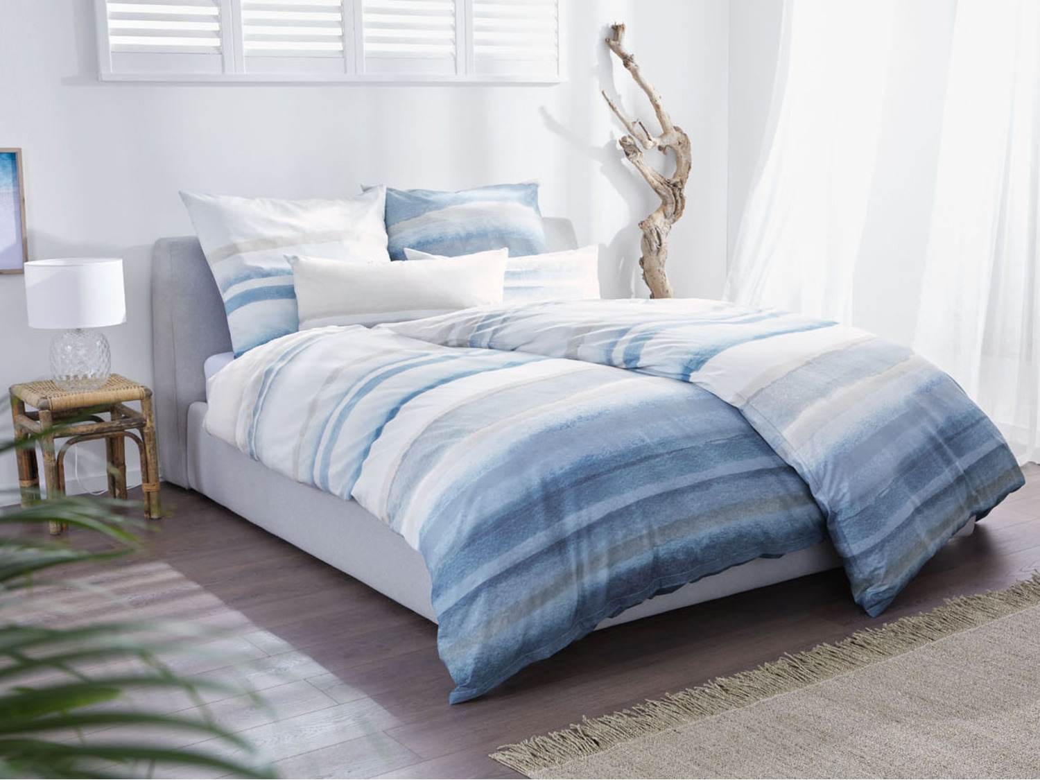 MON P'TIT DODO Baby Bettwäsche Set - 75x120 Cm + Kissenbezug 35x45 Cm In Hellblau