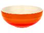 Orange-cremefarbene Schale mit horizontalen Rillen.