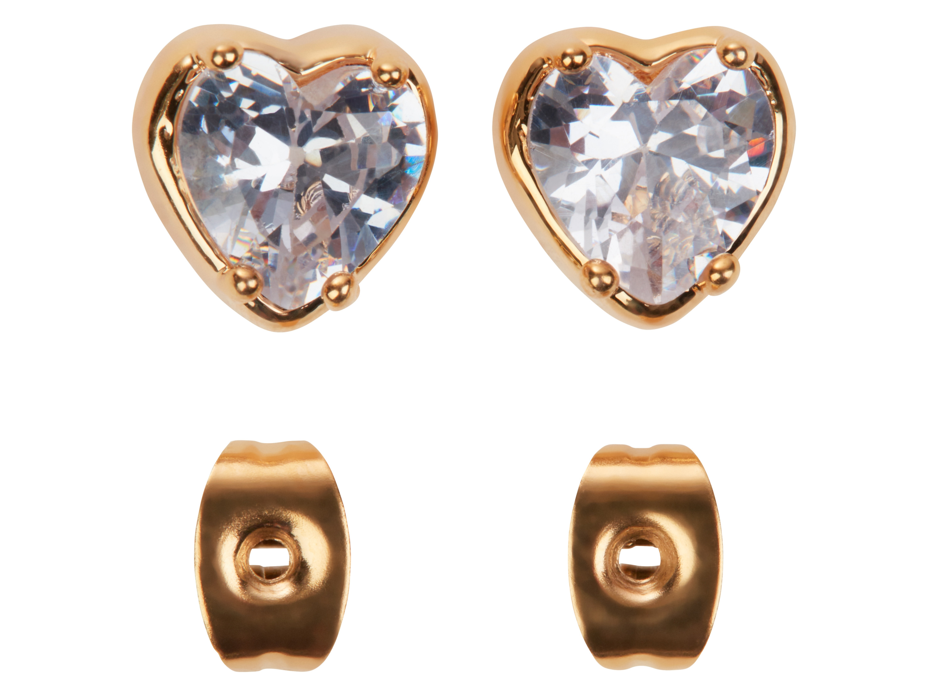 Steel art Heideman Ohrringe (Ohrstecker Herz, Gold)““ | jeder Ring ist sorgfältig mit einer Reihe funkelnder Kristalle besetzt