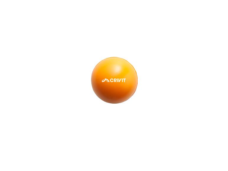 Oranger Stressball mit weißem Logo