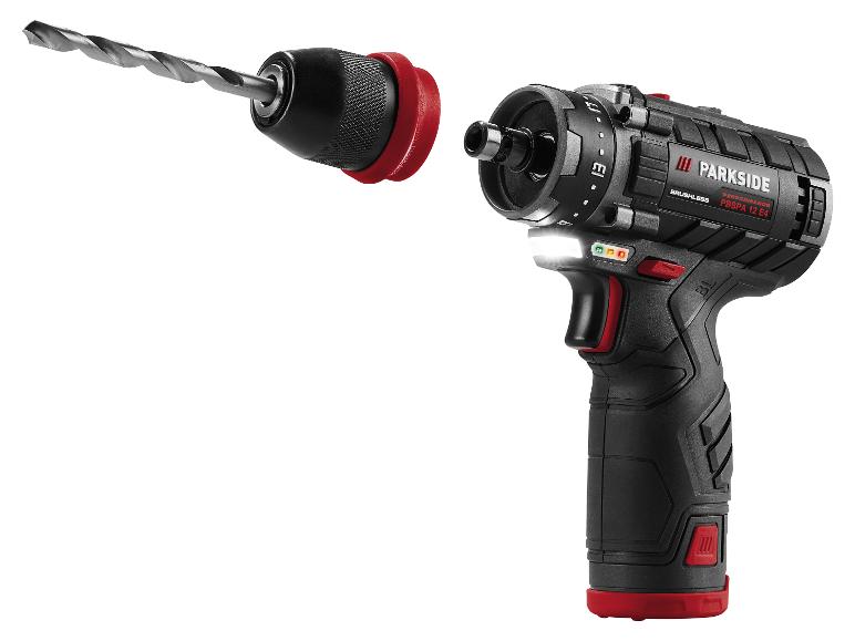 Parkside Bohrmaschine mit abnehmbarem Bohrfutter und Bohrer