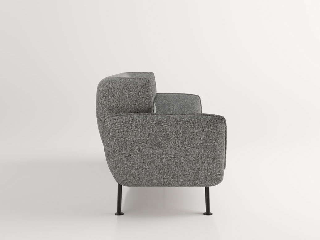 Thumbnail - Phoenix Medina Schlafsofa, 3-Sitzer, mit Arm- und Rückenlehne, inkl Kissen,Metallfüsse schwarz matt (Grau)""