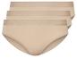 Drei beige Baumwoll-Slips.