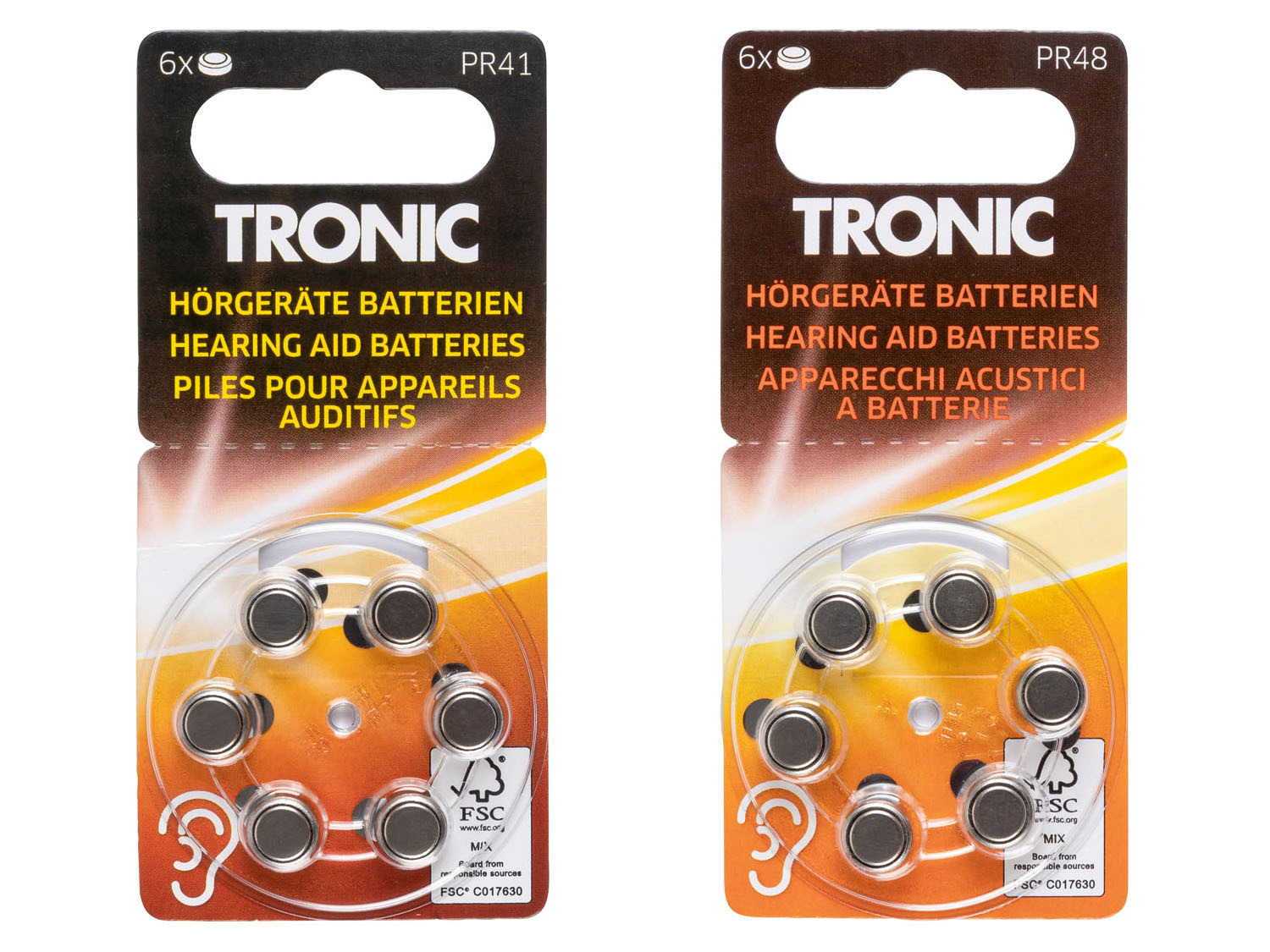 TRONIC® Hörgeräte Batterien, 6 Stück LIDL
