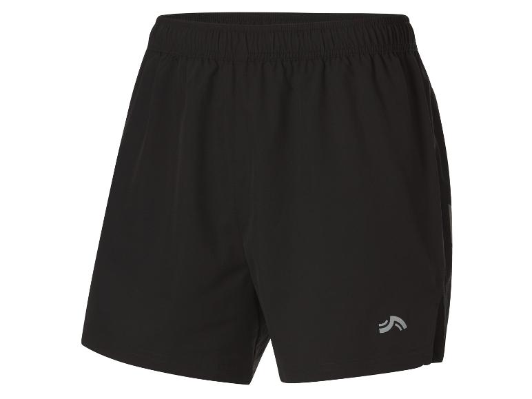 Schwarze Laufshorts mit reflektierendem Logo.