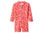 Roter langärmliger Kinderbadeanzug mit weißem Blumenmuster.
