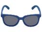 Blaue Sonnenbrille mit dunklen Gläsern
