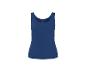 Blaues Tanktop mit sichtbarem Größenetikett.