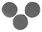 Drei graue runde Mikrofaser-Polierpads
