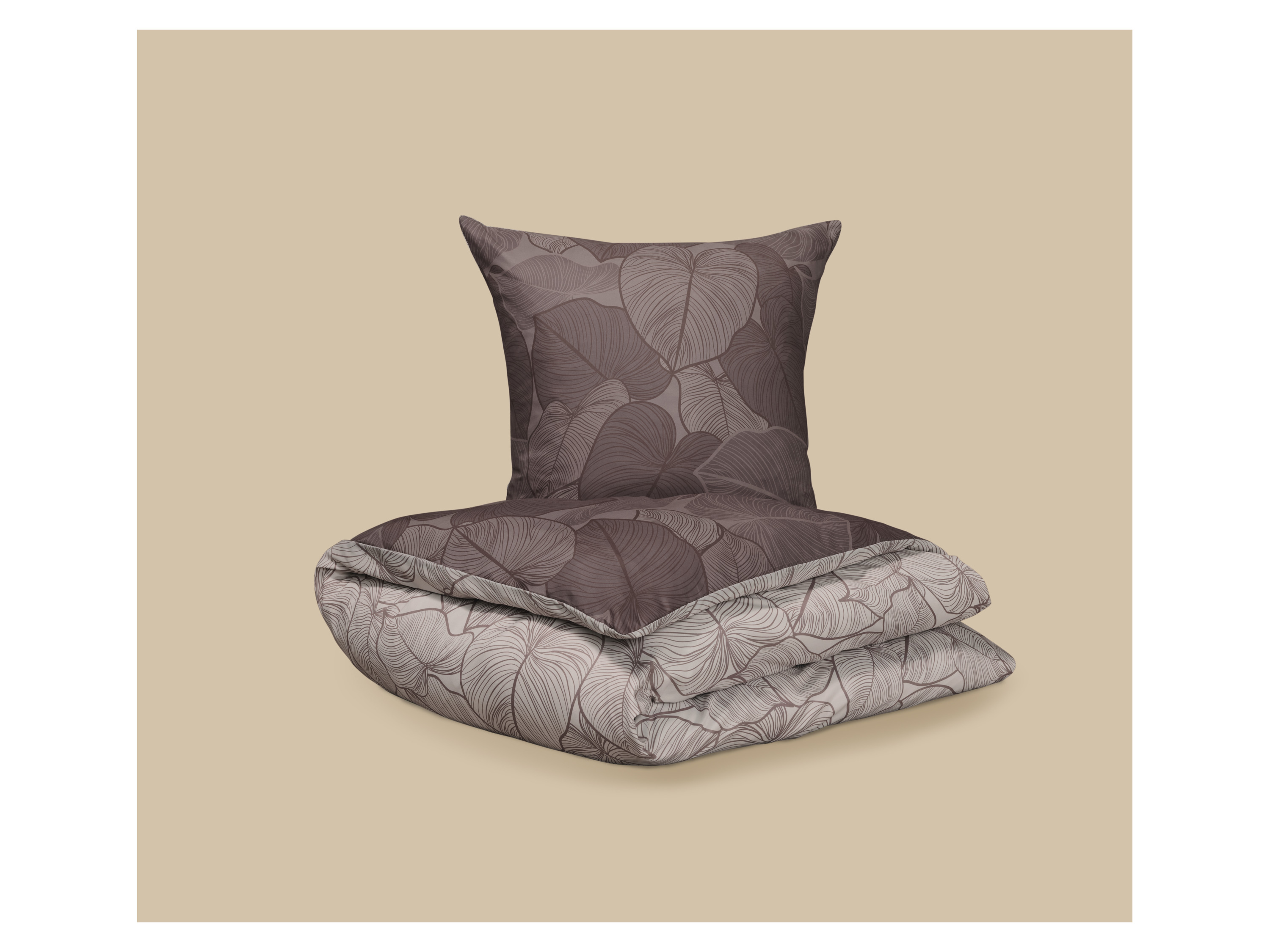 LIVARNO® Mikrofaser-Satin-Bettwäsche, 155 x 220 cm (Braun) – Bild 3 von 4