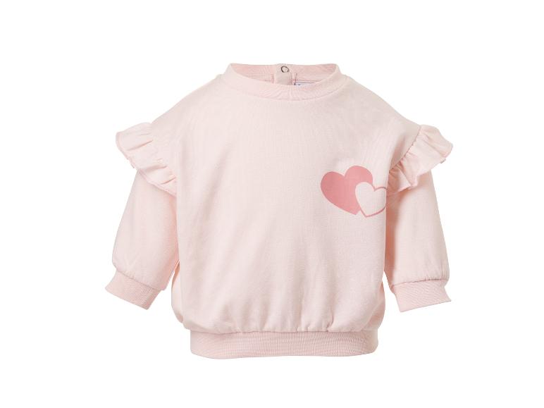 Rosa Baby-Sweatshirt mit Rüschen und Herz-Print.