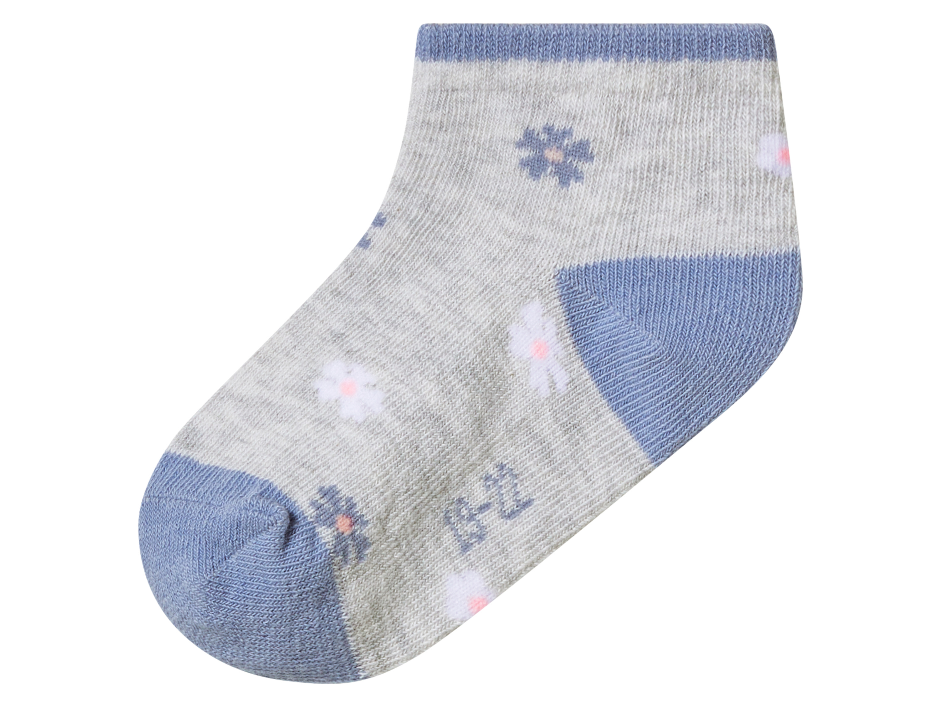 LUPILU® Kleinkinder Sneakersocken 2 Paar (Blumen/grau/blau/rosa, 23/26) – Bild 3 von 3