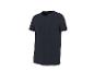 Dunkelblaues Kurzarm-T-Shirt mit Rundhalsausschnitt.