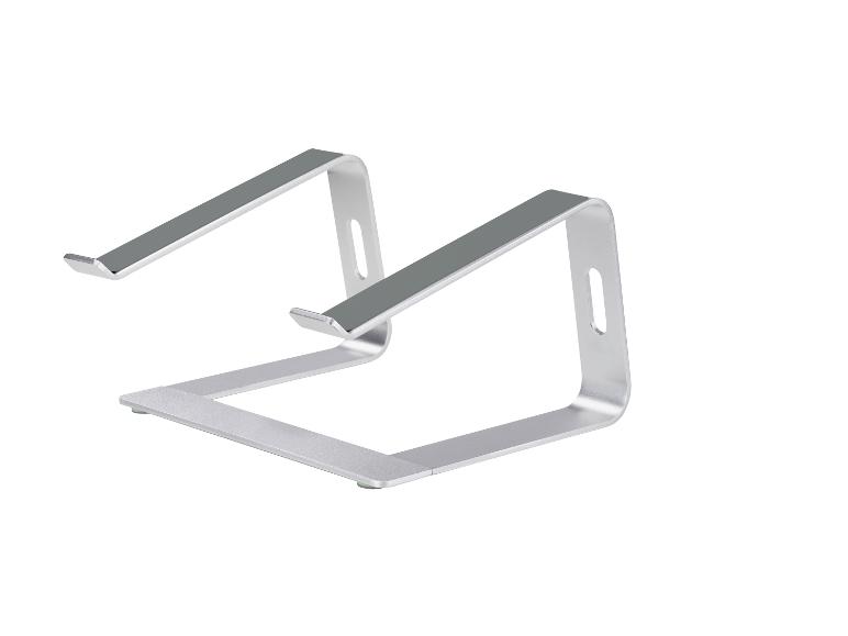 Silberner Aluminium-Laptopständer mit rutschfesten Pads