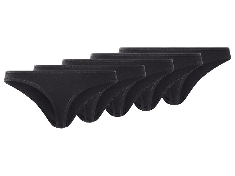 Fünf schwarze Damen-Stringtangas