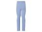 Blaue Kinderleggings auf weißem Hintergrund.