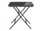 Klappbarer Bistrotisch mit dunkelgrauer Tischplatte und Metallgestell
