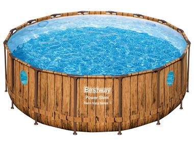 Power Steel™ Swim Vista Series™ Frame Pool Komplett-Set mit Filterpumpe Ø 488 x 122 cm, rund