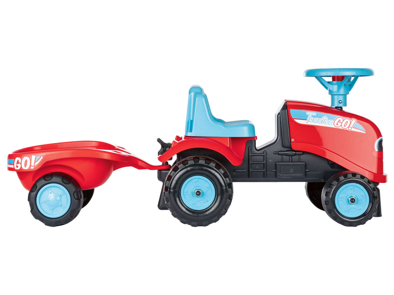 Falk Traktor Go! mit Anhänger und Aufklebern | LIDL | Gartenspielzeug