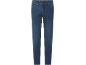Dunkelblaue Jeans mit braunen Nähten