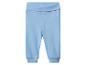 Hellblaue Babyhose mit geripptem Bund und Bündchen.