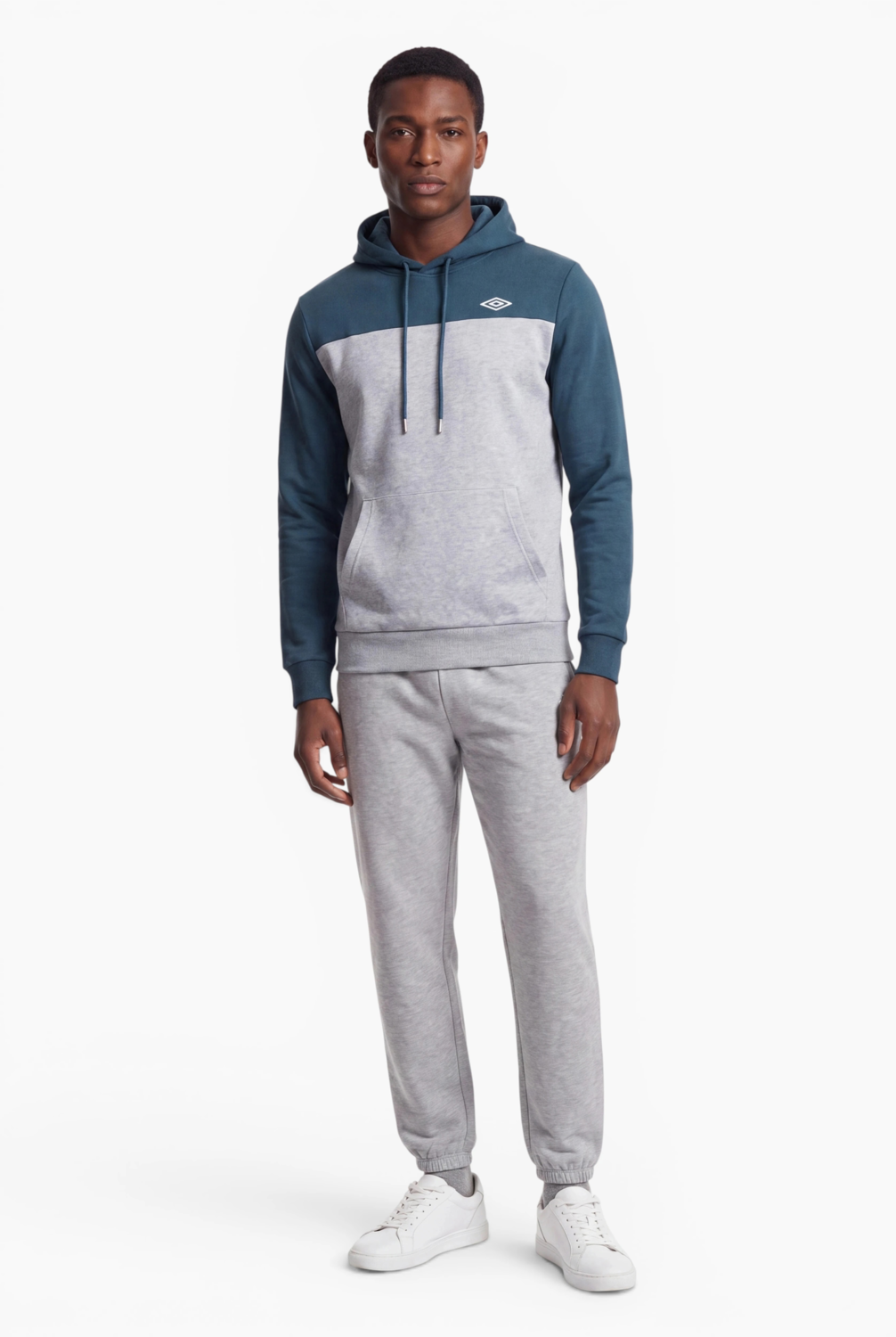 UMBRO Herren Sweathoodie (grau/tiefblau, M) – Bild 2 von 4