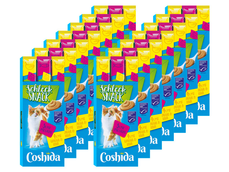 Gehe zu Vollbildansicht: COSHIDA Katzen Schleck-Snack verschiedene Sorten, 14 x 112 g - Bild 1