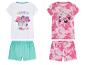 Kinderpyjamas: Squishmallows Oberteil und Shorts sowie Pokémon Tie-Dye Oberteil und Shorts.