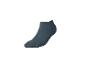 Eine dunkelblaue Socke auf weißem Hintergrund.