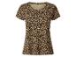 Damen-T-Shirt mit kurzen Ärmeln und Leopardenmuster.