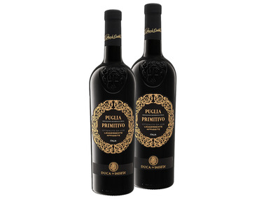 2er Weinpaket Duca di Sasseta Primitivo Puglia IGT halbtrocken, Rotwein