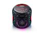 Tragbarer Party-Lautsprecher mit Griff, LED-Beleuchtung und Bedientasten