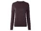 Dunkelbrauner Langarm-Pullover mit Rundhalsausschnitt für Damen