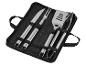 Grill Meister Grillbesteck-Set in Etui: Spatel, Gabel, Messer und Zange.