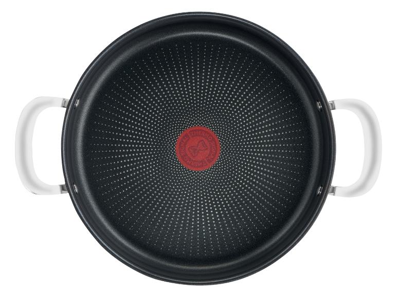 Tefal tiefe Bratpfanne mit zwei weißen Griffen und rotem Thermo-Spot Indikator